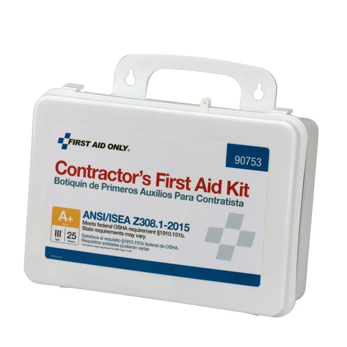 First Aid Only 90753 25 Person Contractor ANSI 2015 Class A+ First Aid Kit, Plastic Case