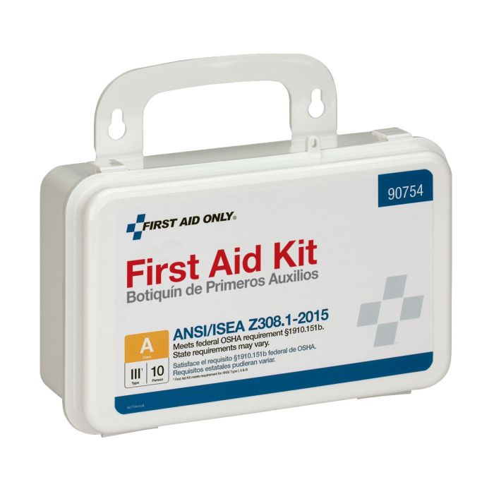 First Aid Only 90754 10 Person First Aid Kit, ANSI 2015 Class A, Plastic Case