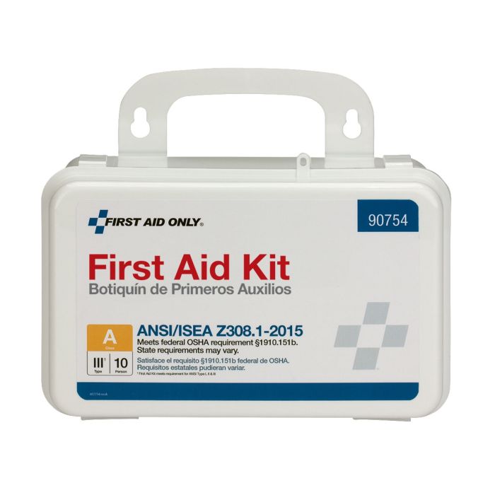 First Aid Only 90754 10 Person First Aid Kit, ANSI 2015 Class A, Plastic Case