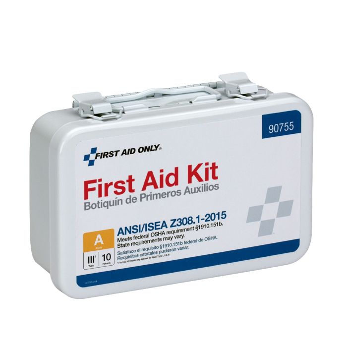 First Aid Only 90755 10 Person First Aid Kit, ANSI 2015 Class A, Metal Case