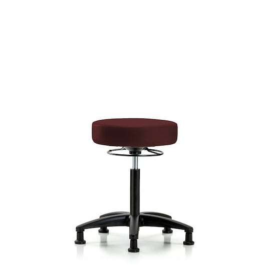 Blue Ridge Ergonomics VMBSO-RG-NF-RG-8569 Rutledge Vinyl Stool without Back - Medium Bench Height with Stationary Glides in Burgundy Trailblazer™ Vinyl
