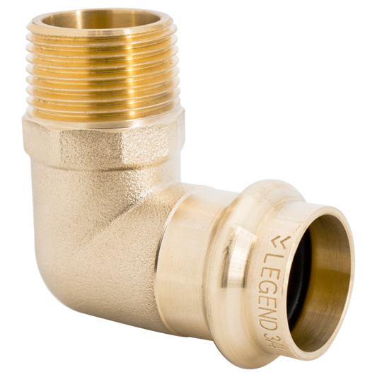 Legend Valves 450-905P 1" LegendPress No Lead Forged DZR Brass 90° Elbow