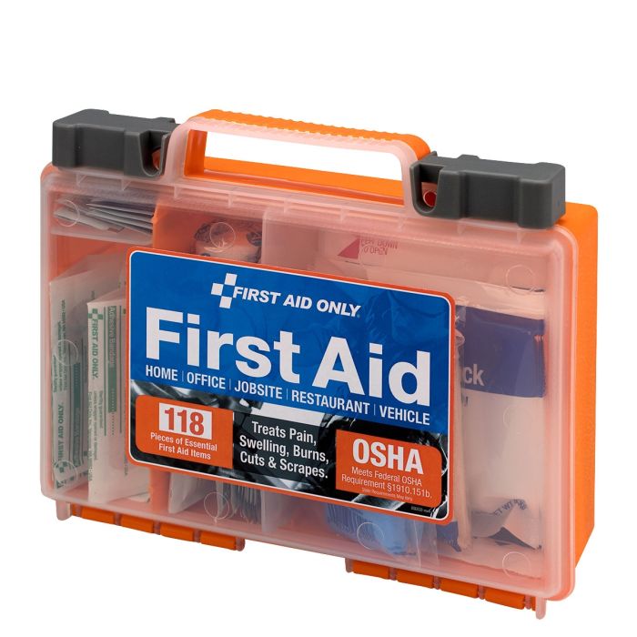 First Aid Only 91063 25 Person Bulk Clear Front, 118 Pieces, Plastic Case