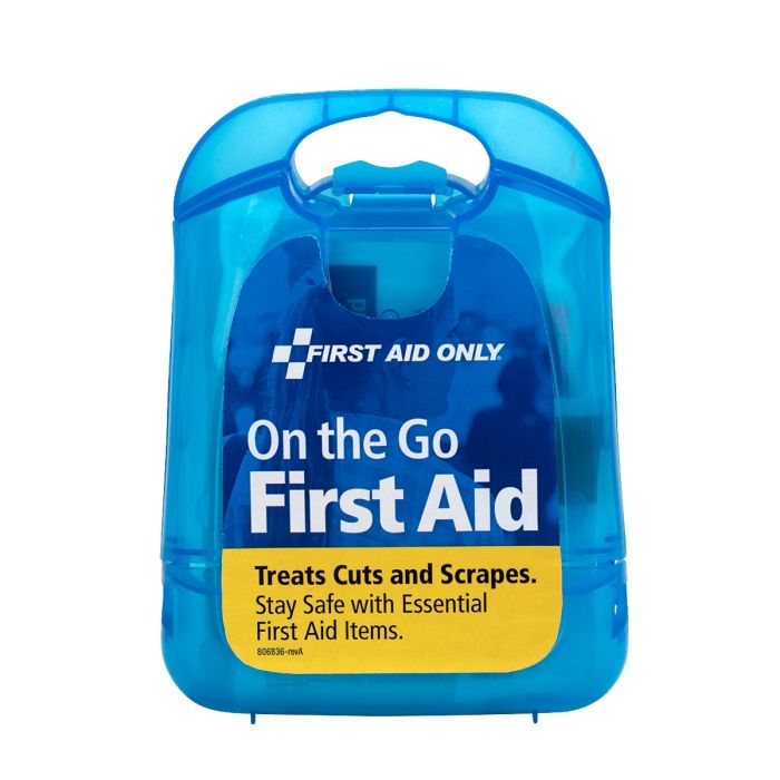 First Aid Only 91098 29 Pc Mini Clear Blue Plastic First Aid Kit