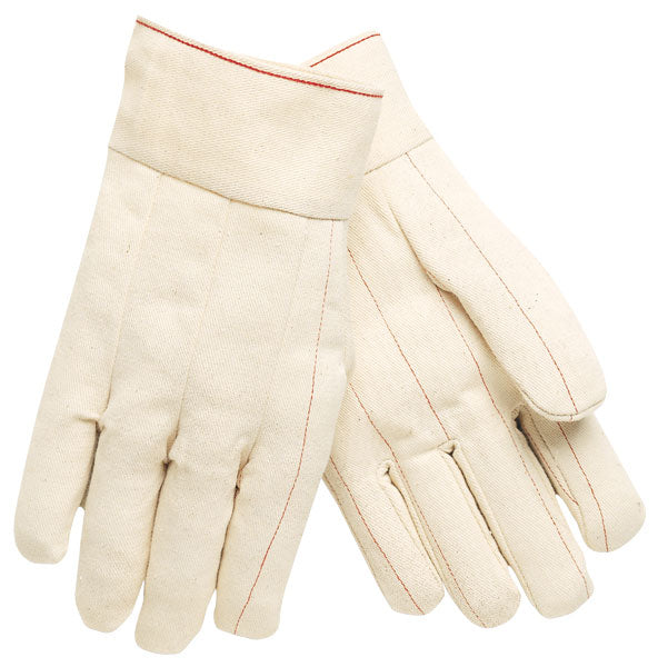 MCR Safety 9118B Double Palm Work Gloves 18 Ounce Cotton Polyester Blend Clute Pattern with Straight Thumb 2.5 Inch Plasticized Band Top (1 DZ)