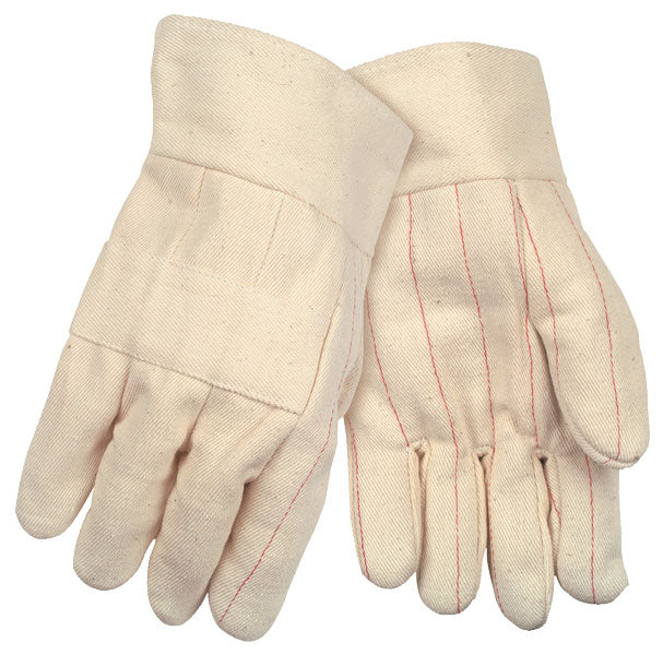 MCR Safety 9124KI Hot Mill Work Gloves 24-Ounce Cotton Fabric, Nap-In 2.5-Inch Band Top and Knuckle Strap Recycled Liner Regular Weight (1 DZ)