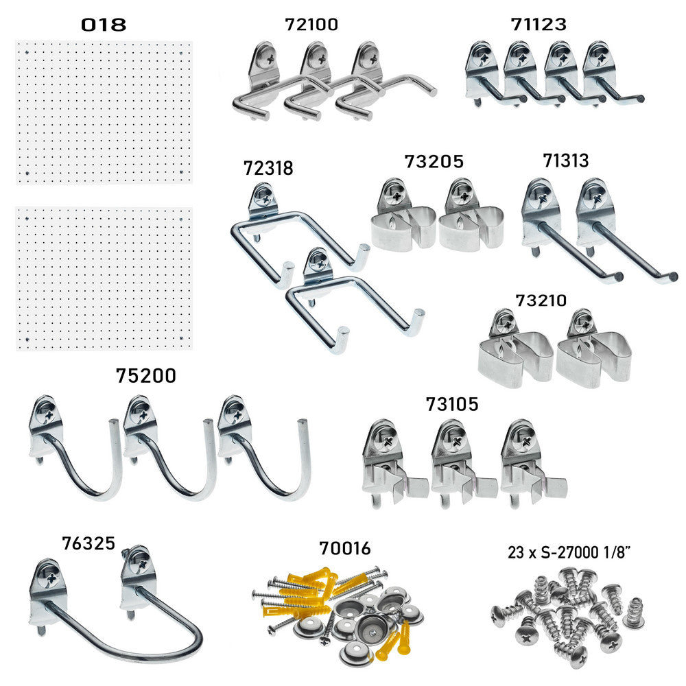 Triton Products 018-Kit Poly Pegboards, pegboard hooks and mounting hardware