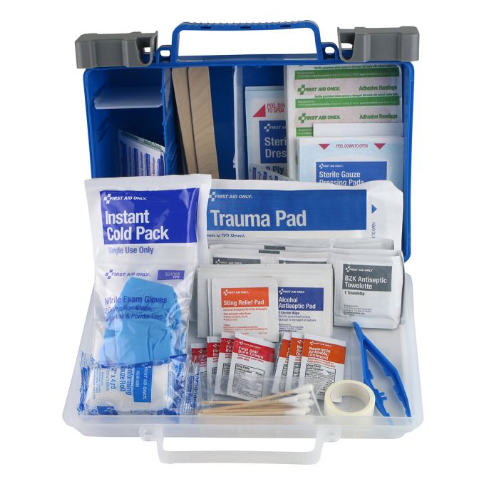 First Aid Only 91299 25 Person Bulk Clear Front, 130 Pieces, Medium Plastic Case