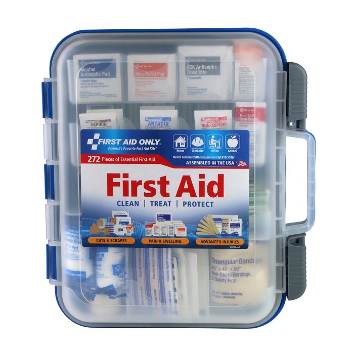 First Aid Only 91300 50 Person Bulk Clear Front, 272 Pieces, Large Plastic Case