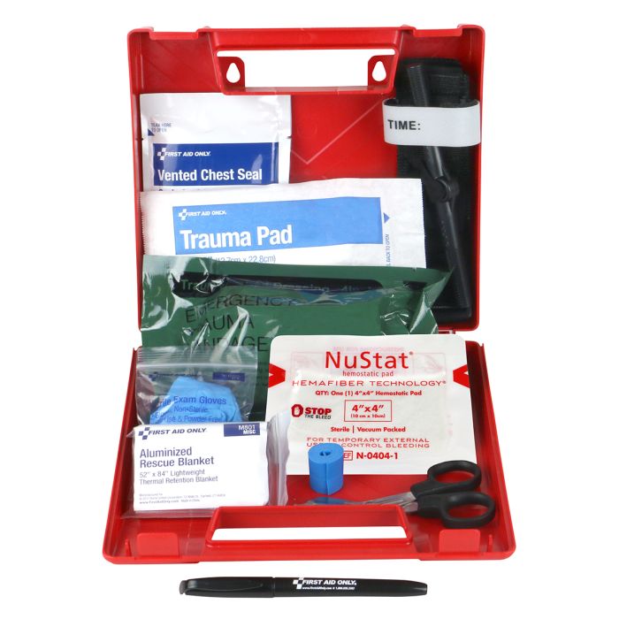 First Aid Only 91309 Bleeding Control Wall Station Single Kit -Deluxe