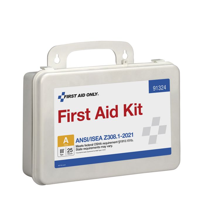 First Aid Only 91324 25 Person ANSI 2021 Class A, Plastic First Aid Kit