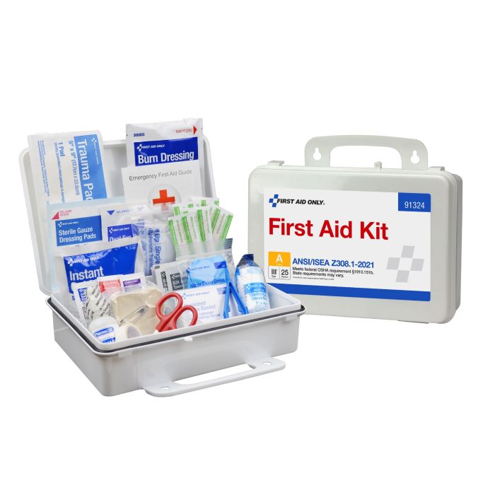 First Aid Only 91324 25 Person ANSI 2021 Class A, Plastic First Aid Kit