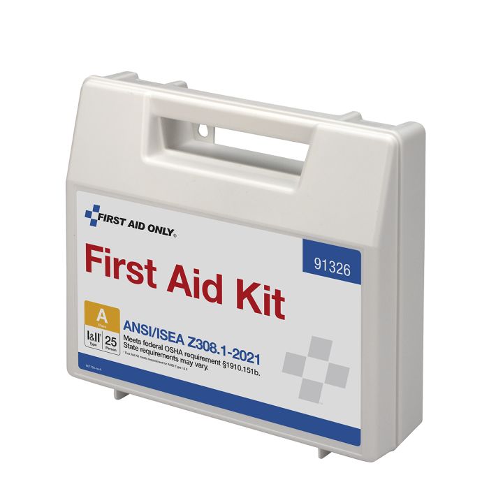 First Aid Only 91326 25 Person ANSI 2021 Class A, Plastic First Aid Kit with Dividers