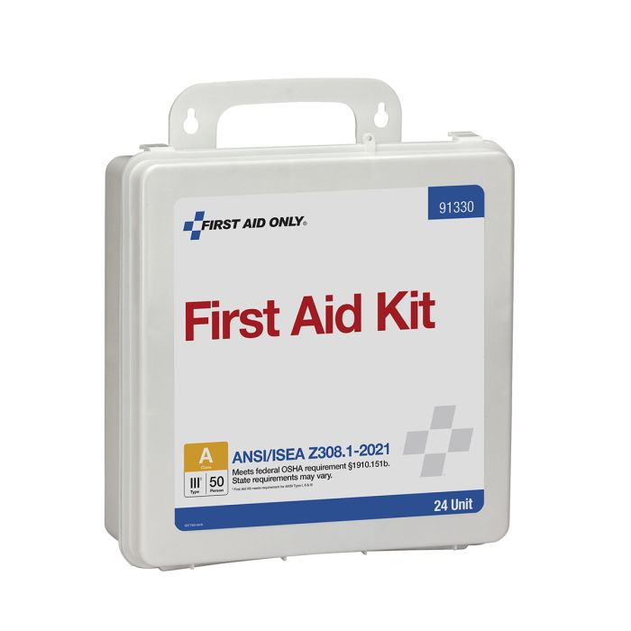 First Aid Only 91330 50 Person ANSI 2021 Class A, 24 Unit Plastic First Aid Kit