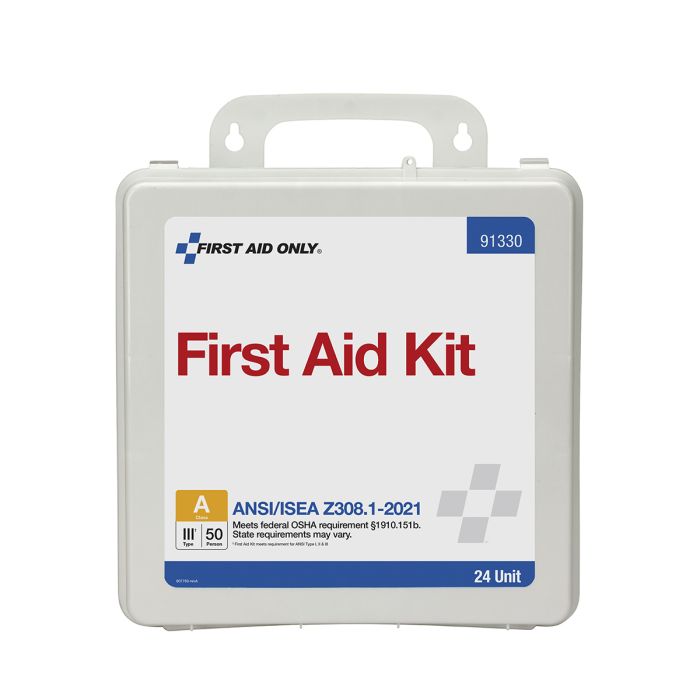 First Aid Only 91330 50 Person ANSI 2021 Class A, 24 Unit Plastic First Aid Kit