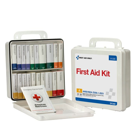 First Aid Only 91330 50 Person ANSI 2021 Class A, 24 Unit Plastic First Aid Kit