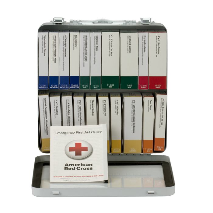 First Aid Only 91331 50 Person ANSI 2021 Class A, 24 Unit Metal First Aid Kit