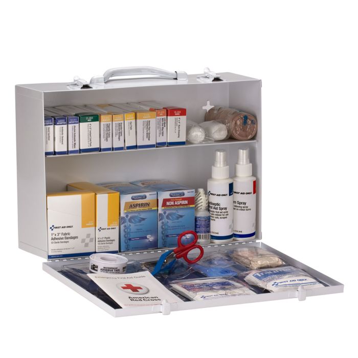 First Aid Only 91337 75 Person ANSI 2021 Class A, 2 Shelf First Aid Cabinet