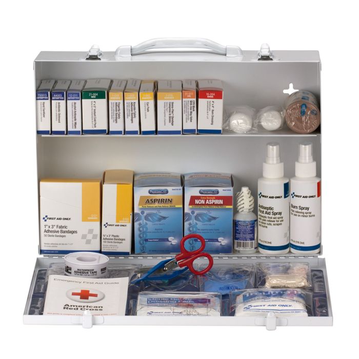 First Aid Only 91337 75 Person ANSI 2021 Class A, 2 Shelf First Aid Cabinet