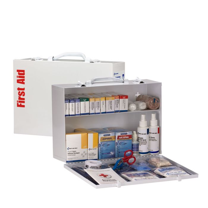 First Aid Only 91337 75 Person ANSI 2021 Class A, 2 Shelf First Aid Cabinet