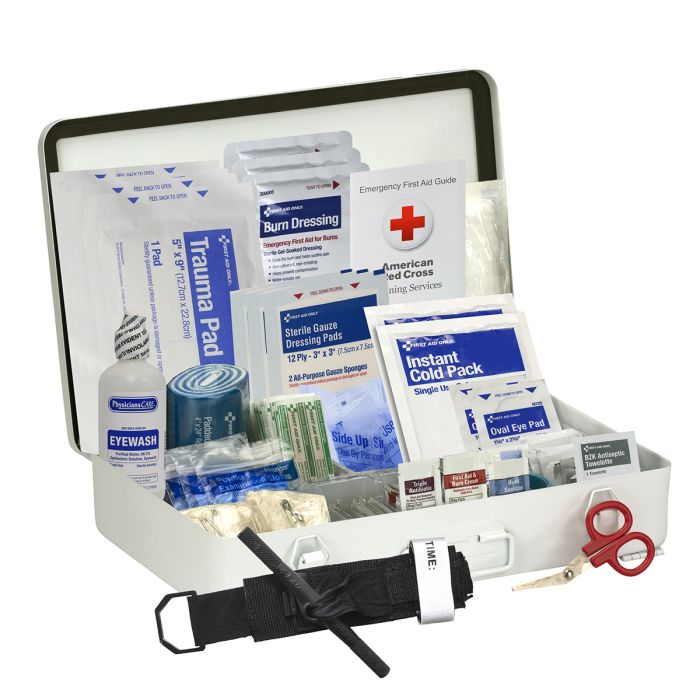 First Aid Only 91347 50 Person ANSI 2021 Class B, Metal First Aid Kit