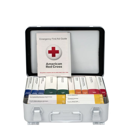 First Aid Only 91348 25 Person ANSI 2021 Class A, 16 Unit Metal First Aid Kit