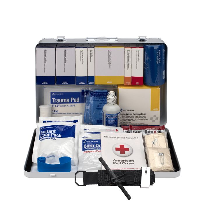 First Aid Only 91351 50 Person ANSI 2021 Class B, Contractor Metal First Aid Kit