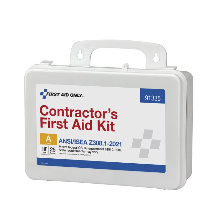 First Aid Only 91335 25 Person ANSI 2021 Class A, Contractor Plastic First Aid Kit