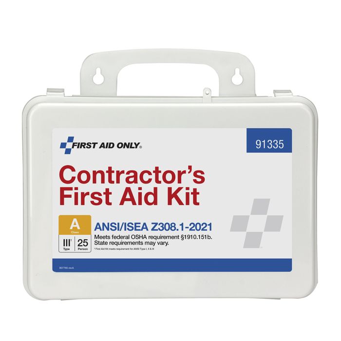 First Aid Only 91335 25 Person ANSI 2021 Class A, Contractor Plastic First Aid Kit