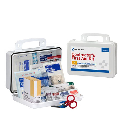 First Aid Only 91335 25 Person ANSI 2021 Class A, Contractor Plastic First Aid Kit