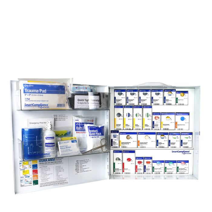 First Aid Only 91376 Large Metal SmartCompliance Cabinet,  ANSI 2021 Class B with Meds