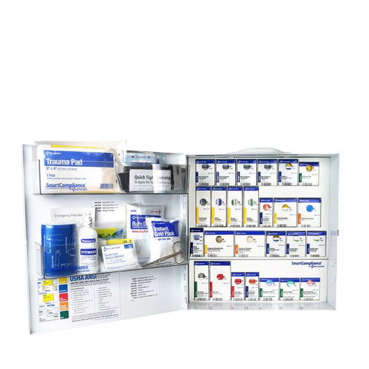 First Aid Only 91378 Large Metal SmartCompliance Food Service Cabinet, ANSI 2021 Class B with Meds