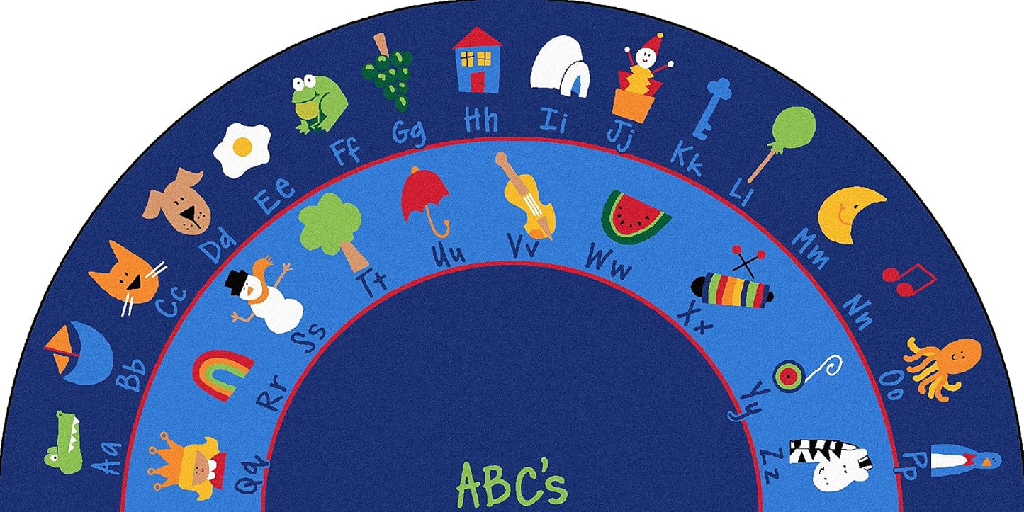 Carpets for Kids® CPT9618 Premium Fun With Phonics Semi-Circle Rug