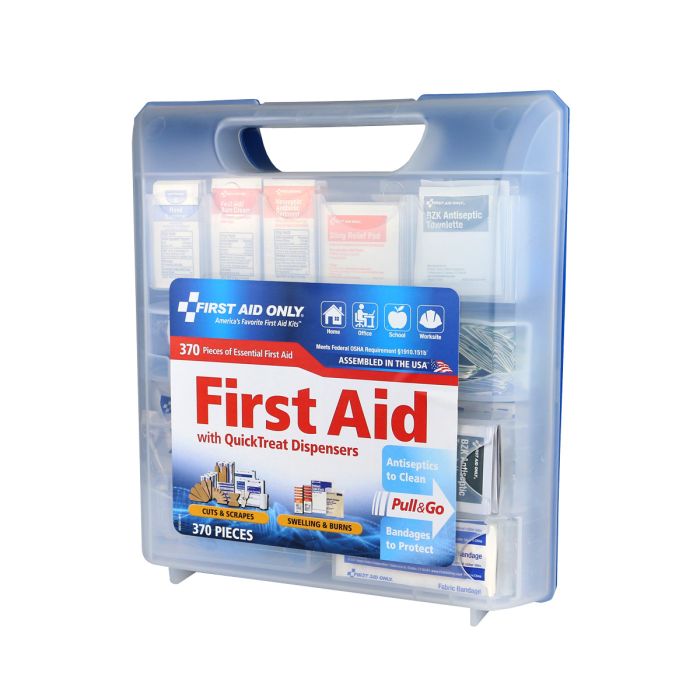 First Aid Only 91407 QuickTreat Dispenser Plastic First Aid Kit, 370 pc