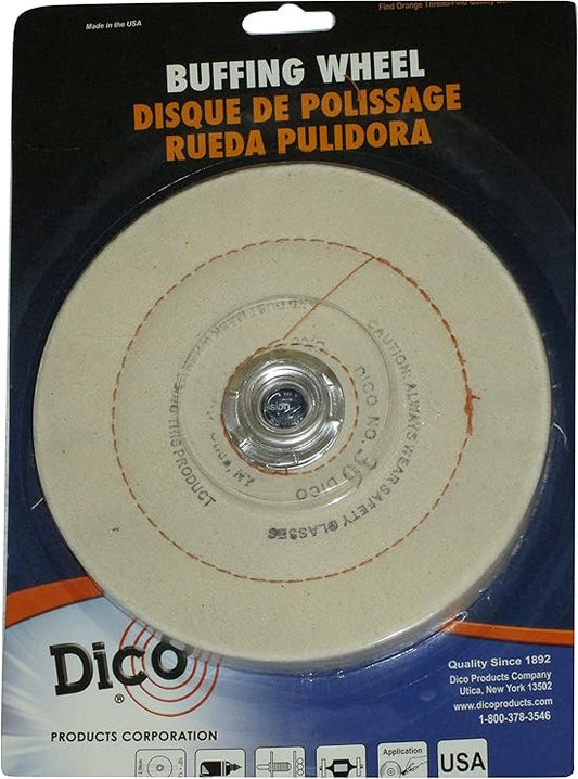 Dico 527-36-6 Cushion Sewn 6-Inch Diameter 1/2-Inch Thick Buffing Wheel