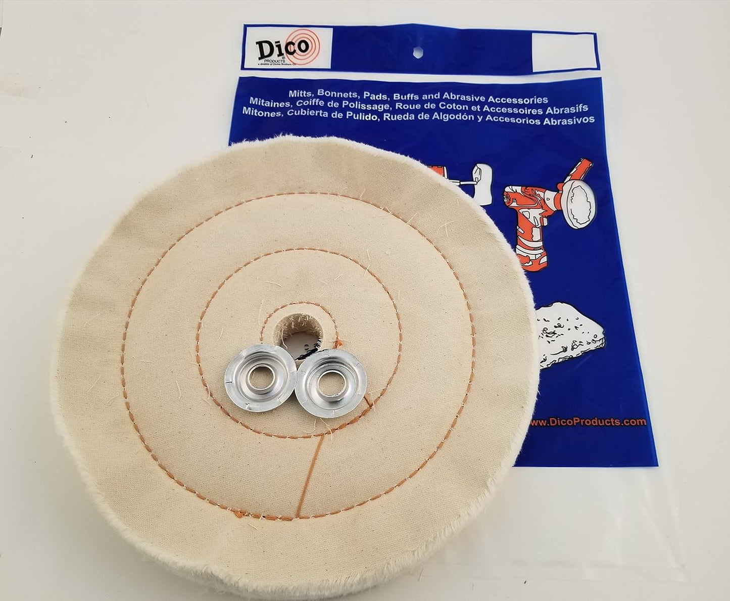 Dico 7000019 1/2" Thick Cushion Sewn Buffing Wheel, 10" Diameter