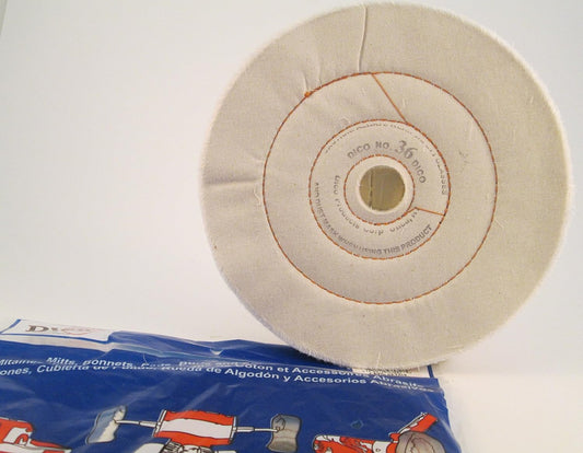 Dico 7000245 Divine Brothers Co 1/2" Thick Cushion Sewn Buffing Wheel, 8" Diameter