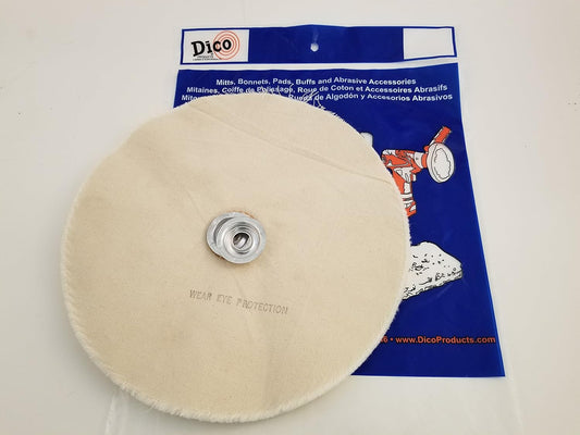 Dico 7000024 1/2" Thick One Row Sewn Buffing Wheel, 10" Diameter