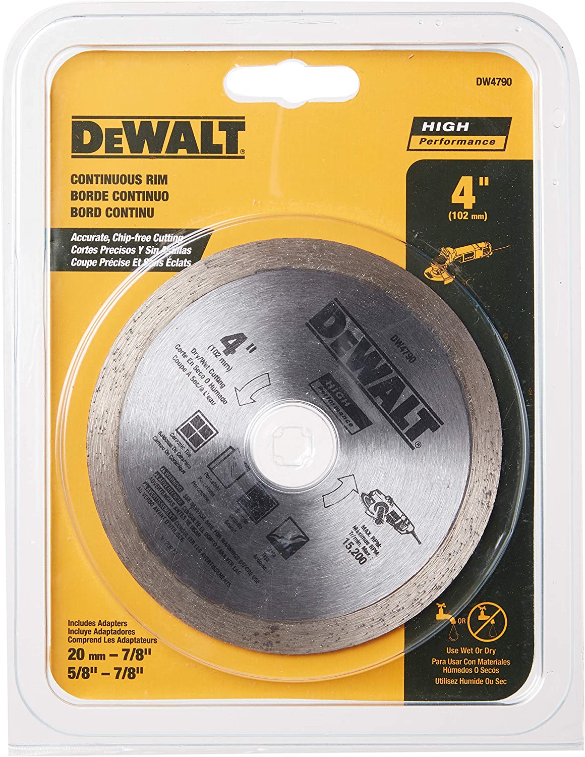 Dewalt DW4790 4" X .060 Tile Blade Wet/Dry