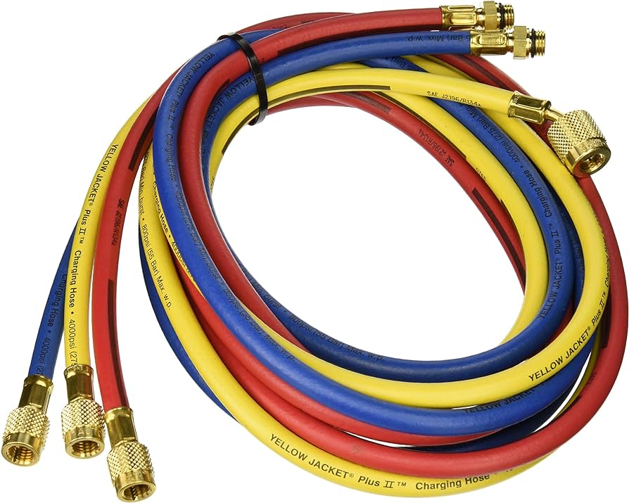 Yellow Jacket 27104 96", 3 Pak, Auto Manifold Hose