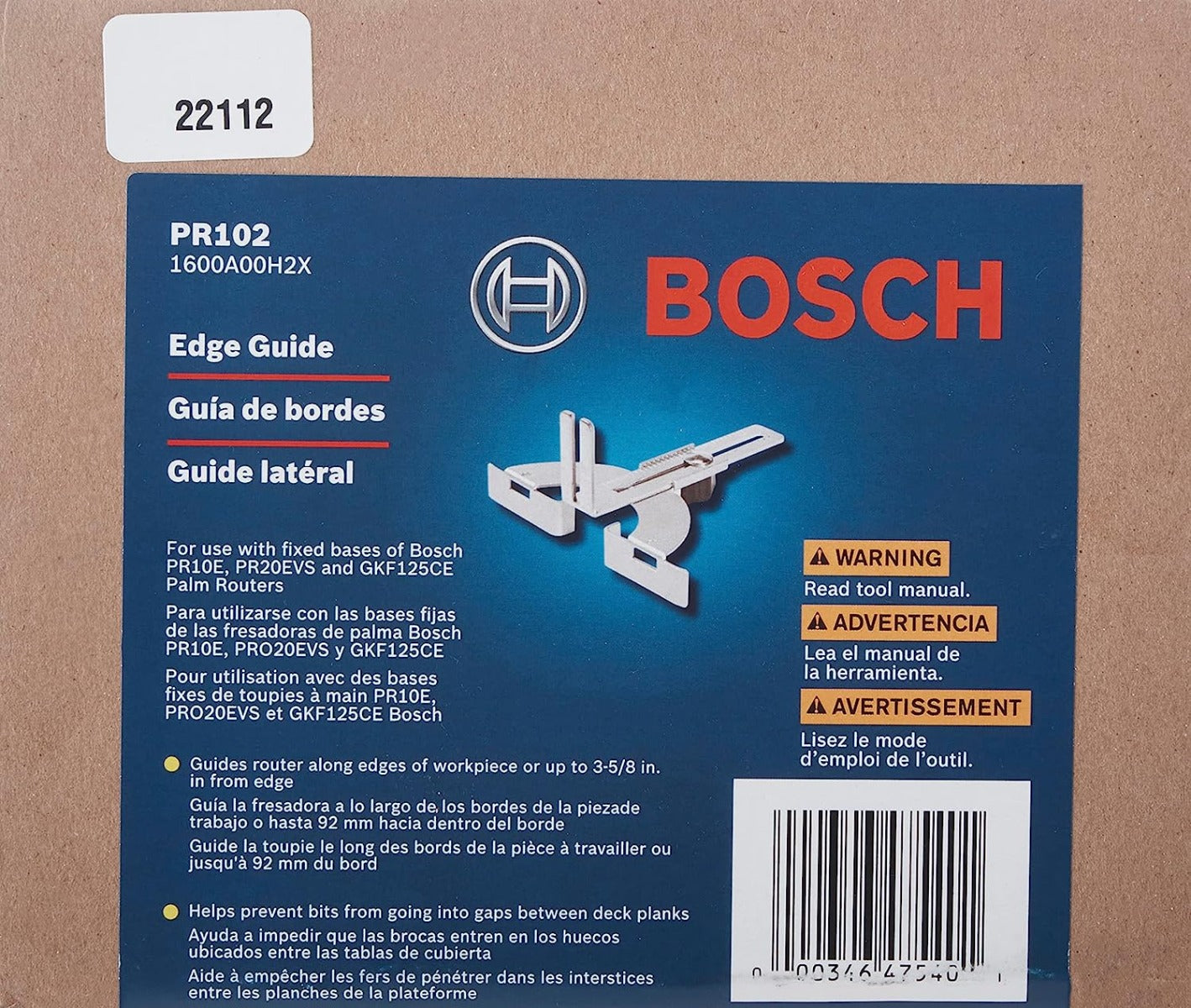 Bosch PR102 Palm Router Straight Guide