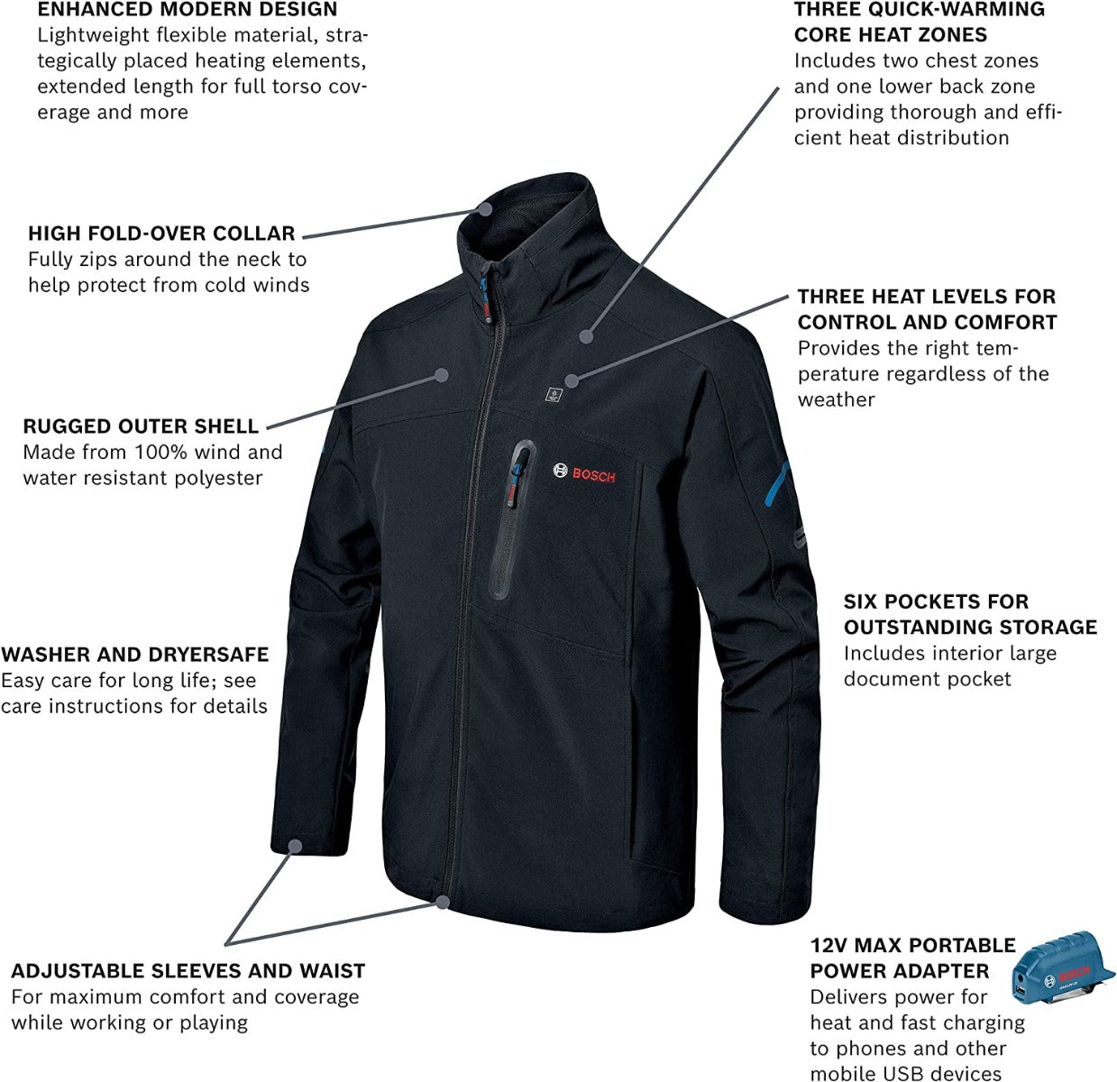 Bosch GHJ12V-203XLN12 12V 3Xl Heated Jacket