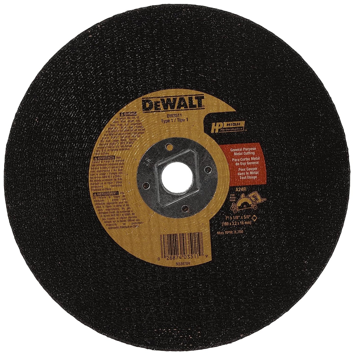 Dewalt DW3511 7" Metal Abrasive Saw Bl (1 Ea)