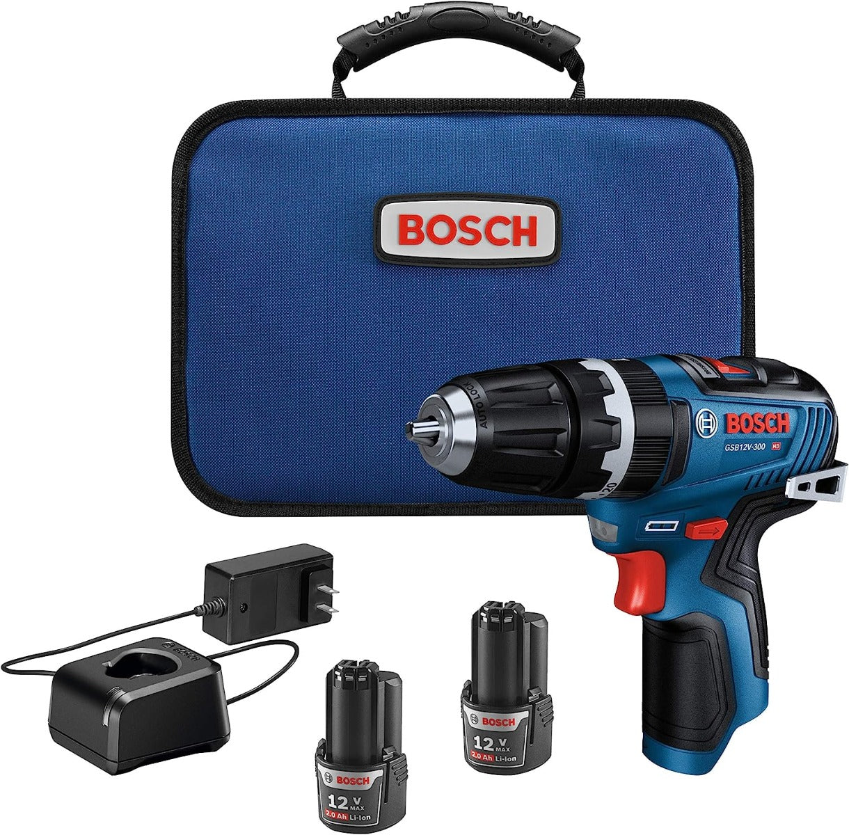 Bosch GSB12V-300B22 12V Max Brushless 3/8 In. Hammer Drill/Driver Kit With (2) 2.0 Ah Batteries