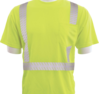 Delta Plus WEL62304HL3X 9206SEG Type R, Class 3 Birdseye Mesh Short Sleeve T-shirt with Segmented Tape, Hi Viz Lime, 3X
