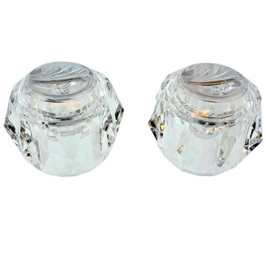 Jones Stephens C25444 Acrylic Widespread Knob Replacement Handles fits Delta®/Delex® and Peerless, Pair