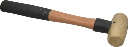 American Hammer AM2BRWG Non-Marring Hammer, 2 lb, 1-3/8" Face Dia, Brass Head