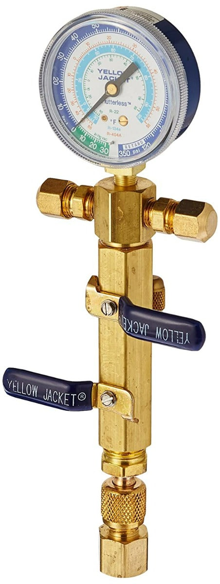 Yellow Jacket 93853 Two valves with lo-side gauge mount with 3/8" Female flare