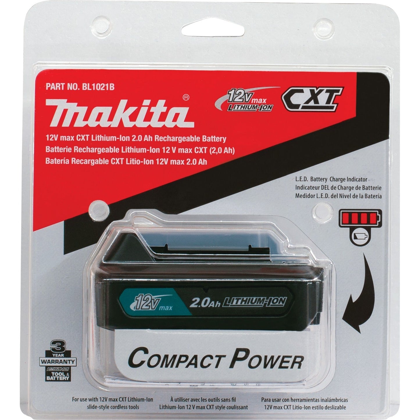 Makita BL1021B 12V max CXT® Lithium‘Ion 2.0Ah Battery