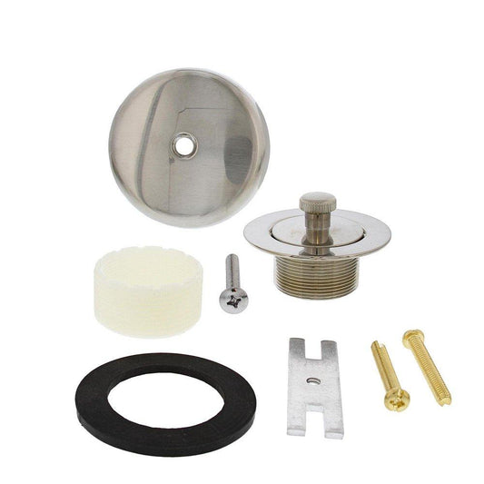 Jones Stephens B51033 Brushed Nickel One-Hole Lift and Turn Tub Drain Trim Kit, Includes Two-Hole Conversion Bar